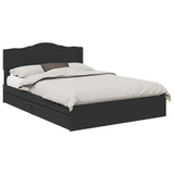 Letto con Contenitore Nero 140 x 190 cm Legno truciolato