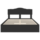Letto con Contenitore Nero 140 x 190 cm Legno truciolato