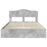 Letto con Contenitore con testiera Grigio cemento 140 x 190 cm