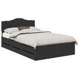 Letto con Contenitore Nero 135 x 190 cm Legno truciolato
