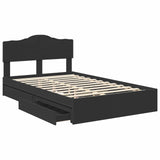Letto con Contenitore Nero 135 x 190 cm Legno truciolato