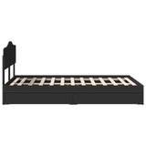 Letto con Contenitore Nero 135 x 190 cm Legno truciolato