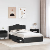 Letto con Contenitore Nero 120 x 200 cm Legno truciolato