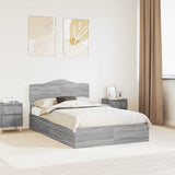 Letto con Contenitore con testiera Grigio Sonoma 120 x 200 cm