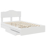 Letto con Contenitore Bianco 120 x 190 cm Legno truciolato