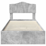 Letto con Contenitore con testiera Grigio cemento 100 x 200 cm