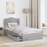 Letto con Contenitore con testiera Grigio Sonoma 90 x 200 cm