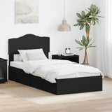 Letto con Contenitore Nero 90 x 190 cm Legno truciolato