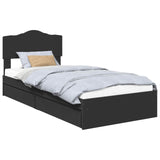 Letto con Contenitore Nero 75 x 190 cm Legno truciolato