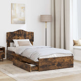 Letto con Contenitore Rovere fumé 70 x 190 cm Legno truciolato
