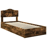 Letto con Contenitore Rovere fumé 70 x 190 cm Legno truciolato