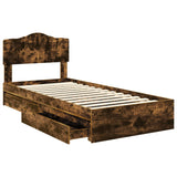 Letto con Contenitore Rovere fumé 70 x 190 cm Legno truciolato