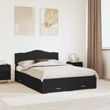 Struttura del letto Nero 150 x 200 cm Legno truciolato