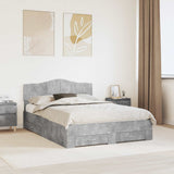 Struttura del letto con testiera Grigio cemento 140 x 190 cm