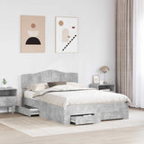 Struttura del letto con testiera Grigio cemento 140 x 190 cm