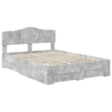 Struttura del letto con testiera Grigio cemento 140 x 190 cm