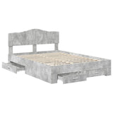 Struttura del letto con testiera Grigio cemento 140 x 190 cm