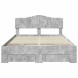 Struttura del letto con testiera Grigio cemento 140 x 190 cm