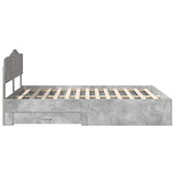 Struttura del letto con testiera Grigio cemento 140 x 190 cm