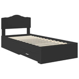 Struttura del letto Nero 100 x 200 cm Legno truciolato