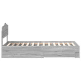 Struttura del letto Grigio Sonoma 90 x 190 cm Legno truciolato