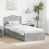 Struttura del letto con testiera Grigio cemento 70 x 190 cm