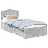Struttura del letto con testiera Grigio cemento 70 x 190 cm