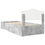 Struttura del letto con testiera Grigio cemento 70 x 190 cm
