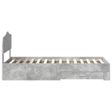 Struttura del letto con testiera Grigio cemento 70 x 190 cm