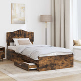 Struttura del letto Rovere fumé 70 x 190 cm Legno truciolato