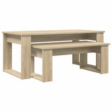 Set di Tavolini da Caffè 2 pcs Rovere Sonoma Legno truciolato