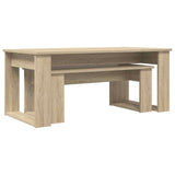 Set di Tavolini da Caffè 2 pcs Rovere Sonoma Legno truciolato