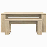 Set di Tavolini da Caffè 2 pcs Rovere Sonoma Legno truciolato