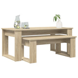 Set di Tavolini da Caffè 2 pcs Rovere Sonoma Legno truciolato
