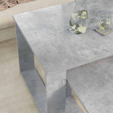 Set di Tavolini da Caffè 2 pcs Grigio cemento Legno truciolato