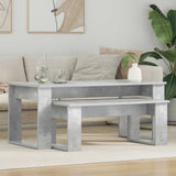 Set di Tavolini da Caffè 2 pcs Grigio cemento Legno truciolato