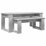 Set di Tavolini da Caffè 2 pcs Grigio cemento Legno truciolato