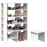 Mobile per scarpe 2 pcs Bianco Legno truciolato