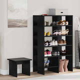 Mobile per scarpe 2 pcs Rovere Nero Legno truciolato