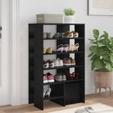 Mobile per scarpe 2 pcs Rovere Nero Legno truciolato