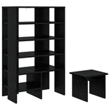 Mobile per scarpe 2 pcs Rovere Nero Legno truciolato