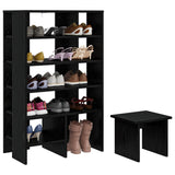 Mobile per scarpe 2 pcs Rovere Nero Legno truciolato