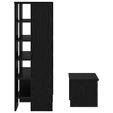 Mobile per scarpe 2 pcs Rovere Nero Legno truciolato