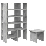Mobile per scarpe 2 pcs Grigio cemento Legno truciolato