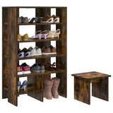 Mobile per scarpe 2 pcs Rovere fumé Legno truciolato