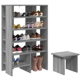 Mobile per scarpe 2 pcs Grigio Sonoma Legno truciolato