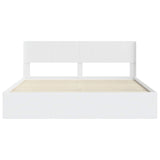 Struttura del letto con stoccaggio e testata Bianco