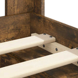 Struttura del letto con stoccaggio e testata Rovere Fumo