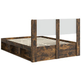 Struttura del letto con stoccaggio e testata Rovere Fumo