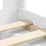 Struttura del letto con stoccaggio e testata Bianco